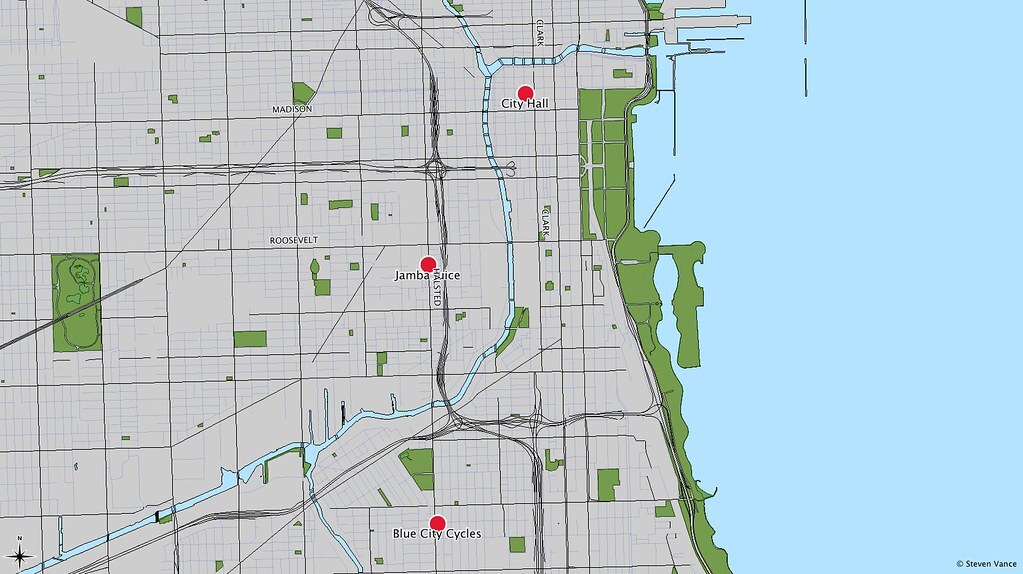 Map made with the GIS Pro software