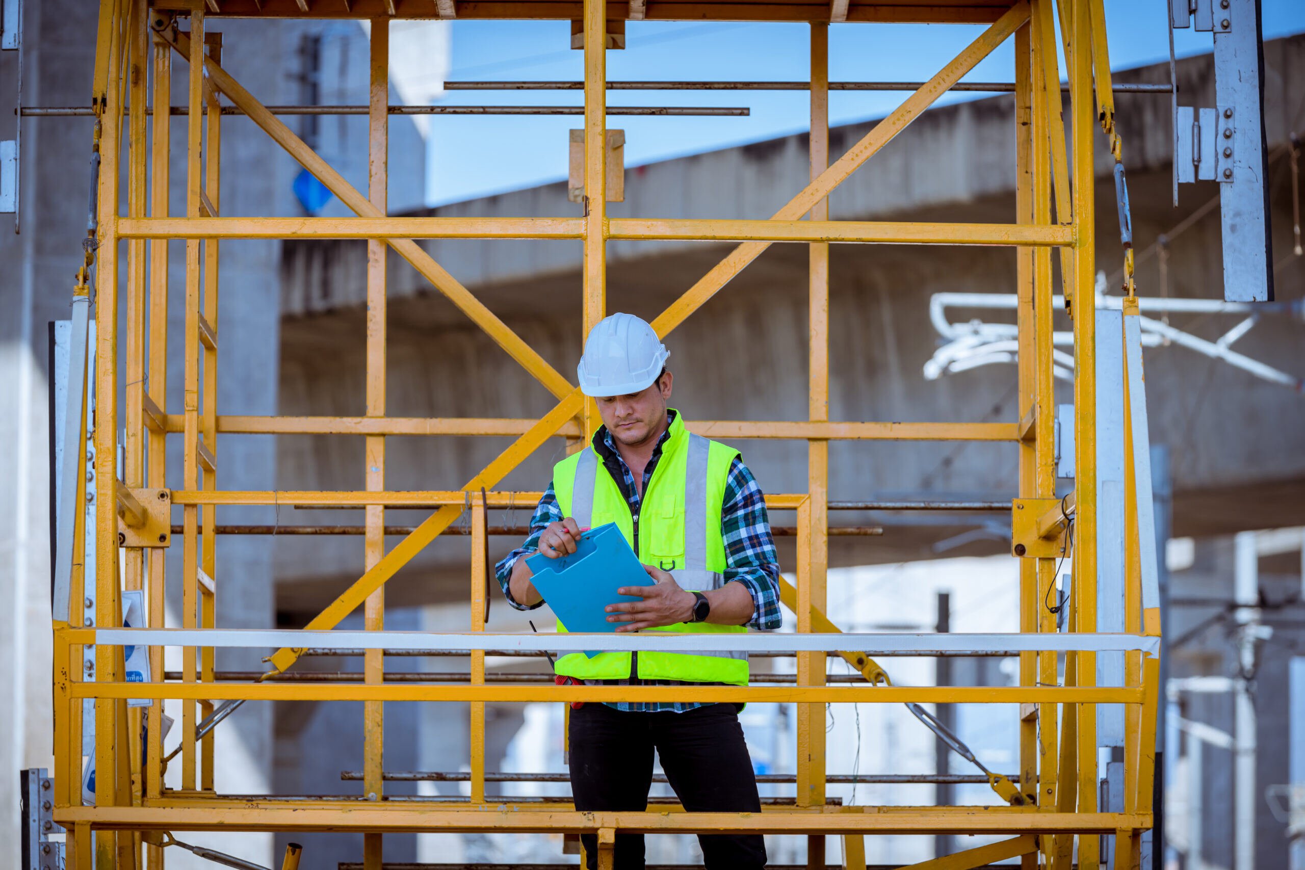 Material inspection going on by Construction Inspector