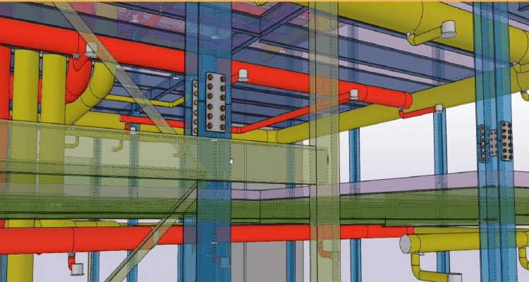 Network connection of 3D model of a building