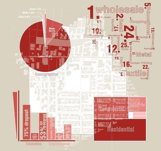 Diagram showing demographics of a region