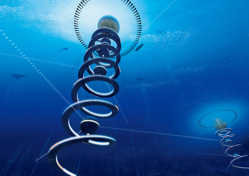 A view of the underwater city, Ocean Spiral.