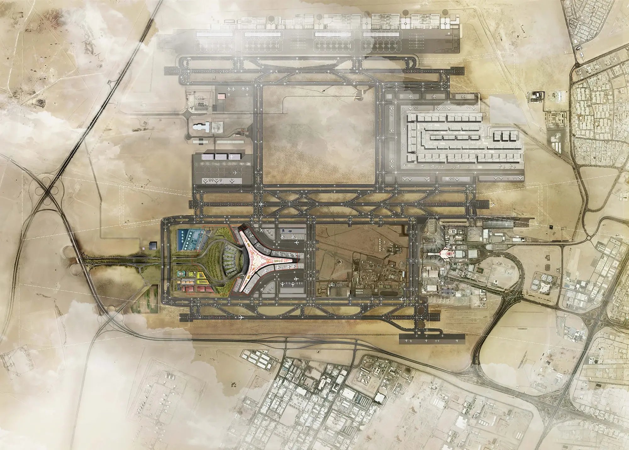 Plan view of Kuwait International Airport