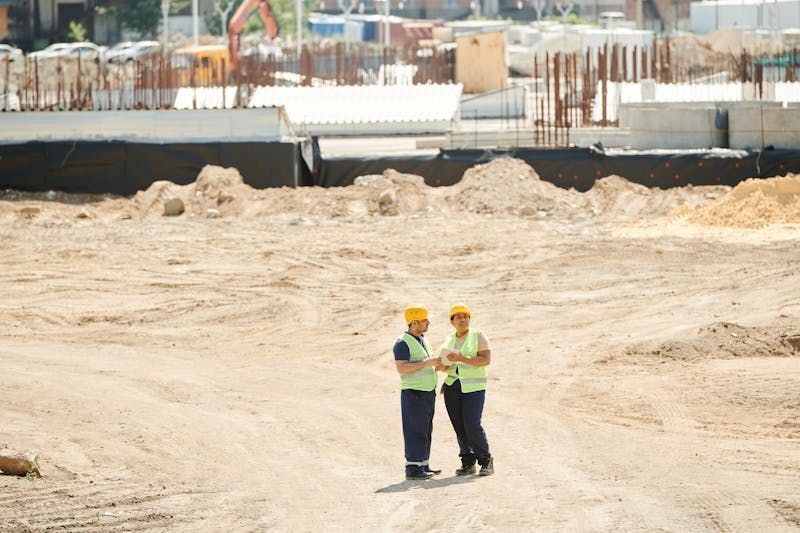 Project engineers at construction site