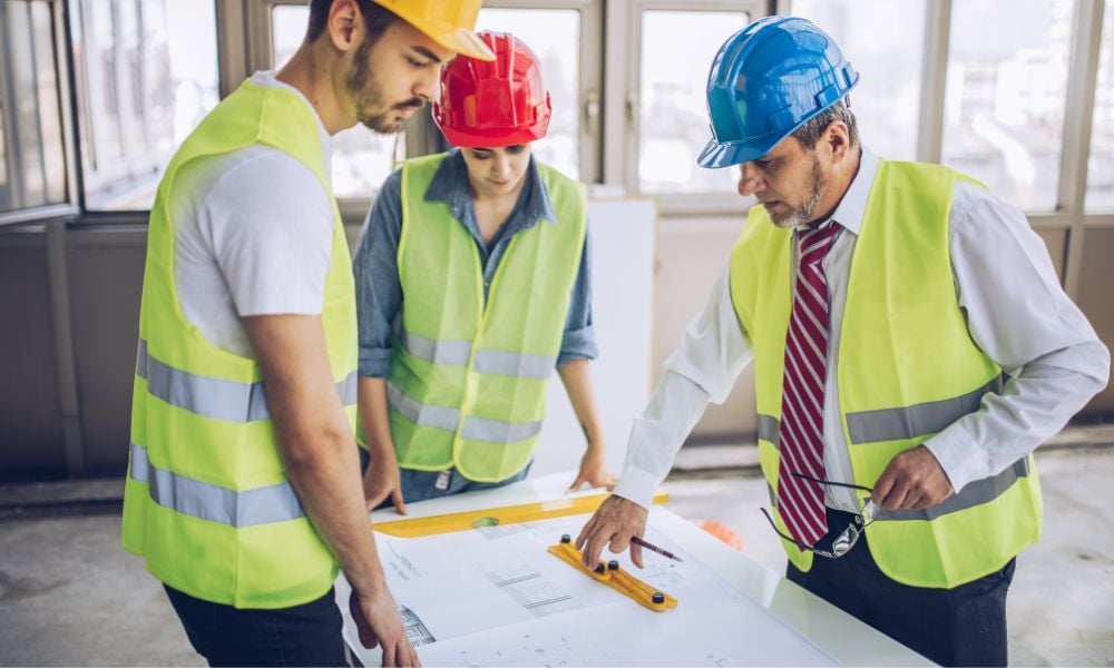 Quantity surveyors collaborating on a project