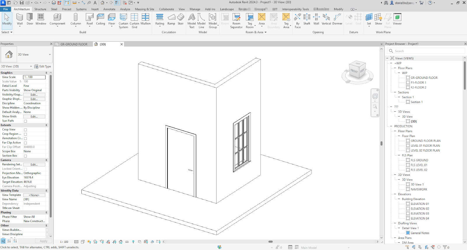 Revit interface used for MEP design.