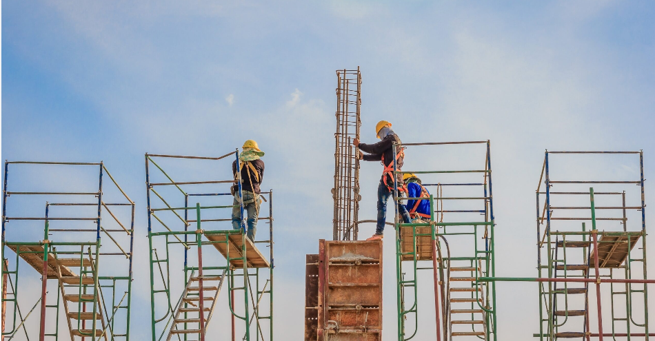 Engineers working on a construction site