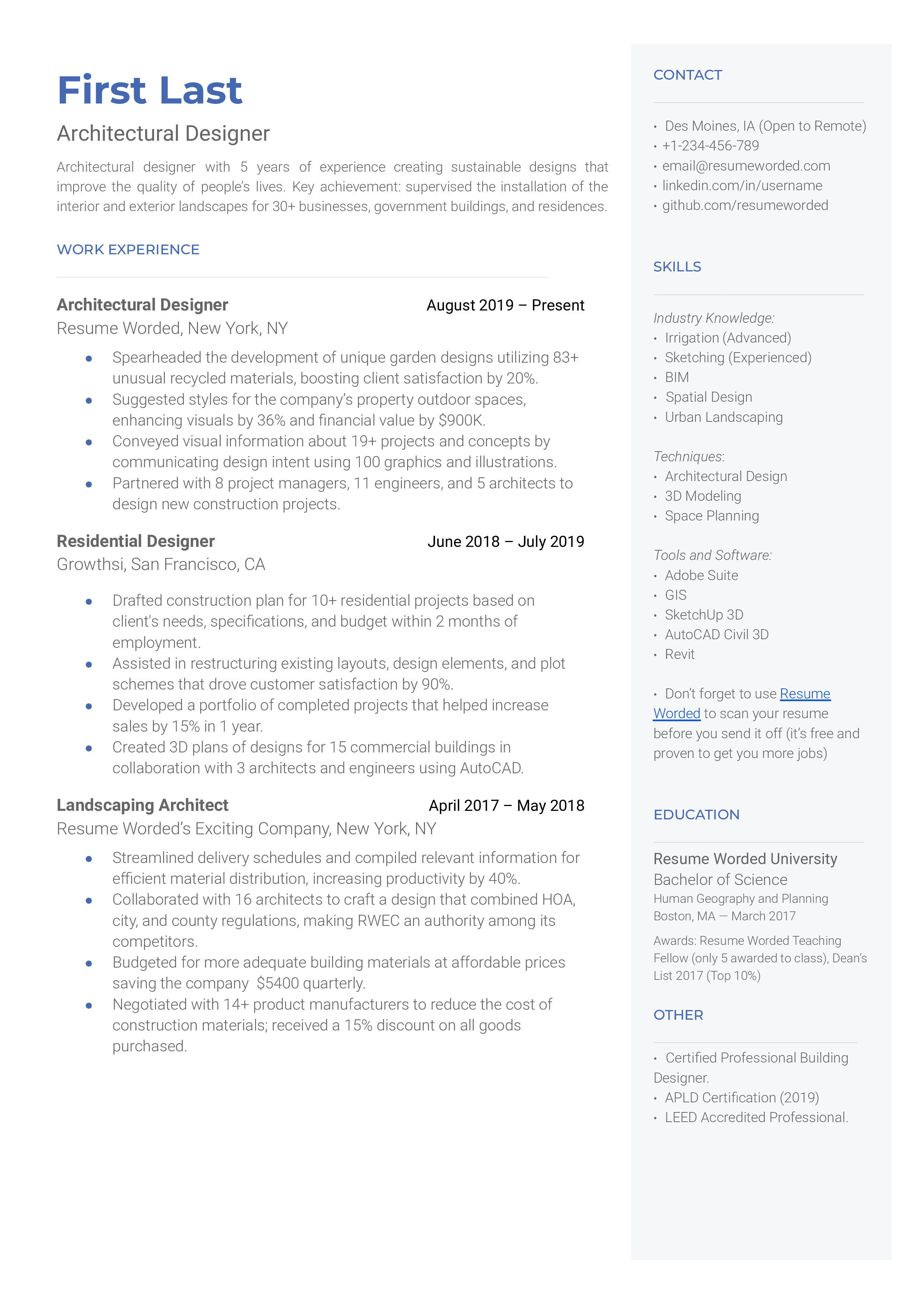 Senior-Level Architectural Designer
