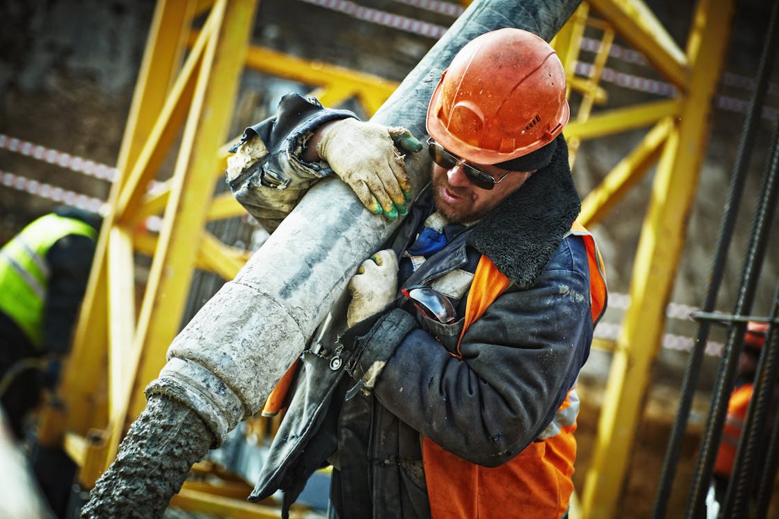 Site engineer working at a construction site