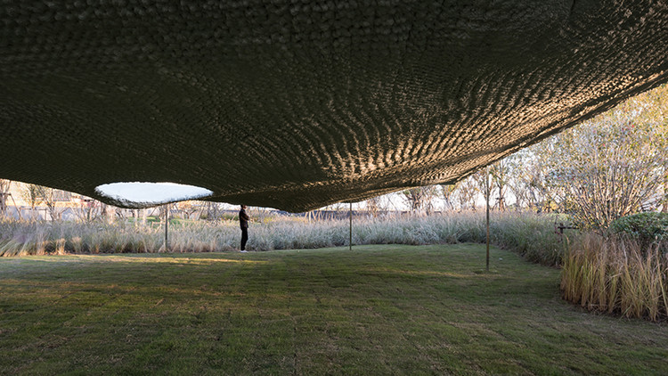 Frontal view of Soft Matter Pavilion by NATURAL GROUND