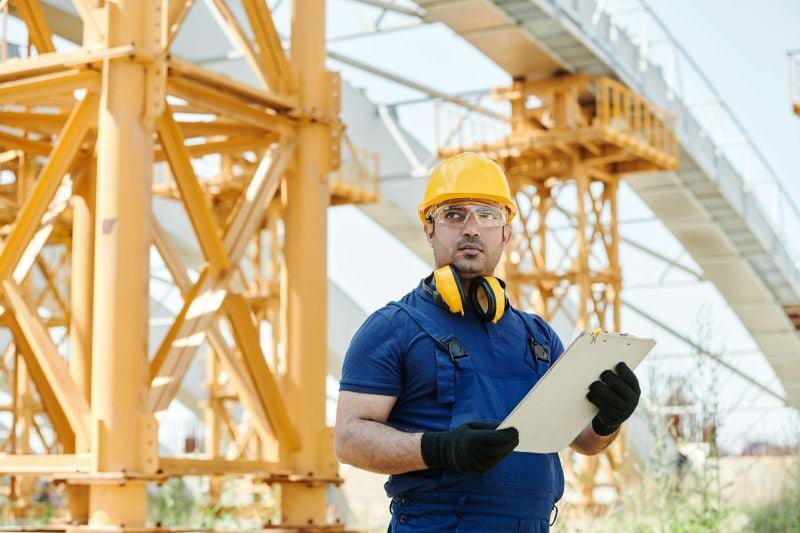 Structural engineer at construction site