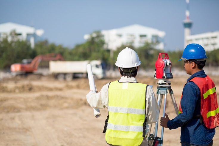 Surveying on-site by civil engineers