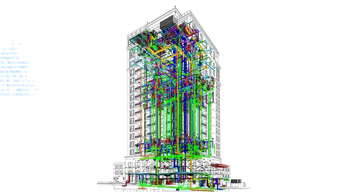 Tall buildings showing integrated MEP system design.-1
