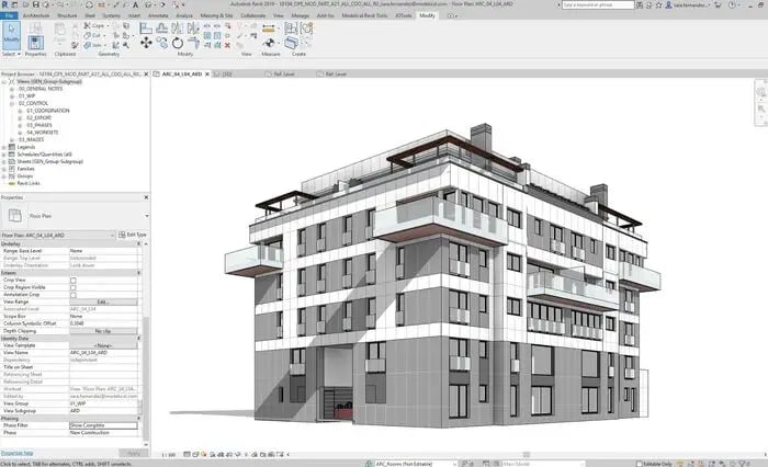 The 3D modelling of a structure in progress