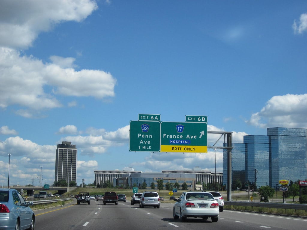 The Minnesota Interstate 494 highway after reconstruction