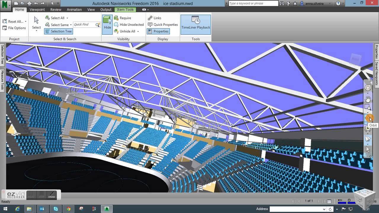 User interface of Navisworks Freedom