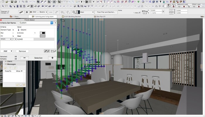 Using ArchiCAD to design a dining room