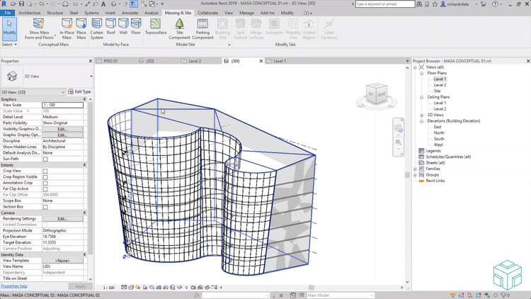 View of a Revit structure 