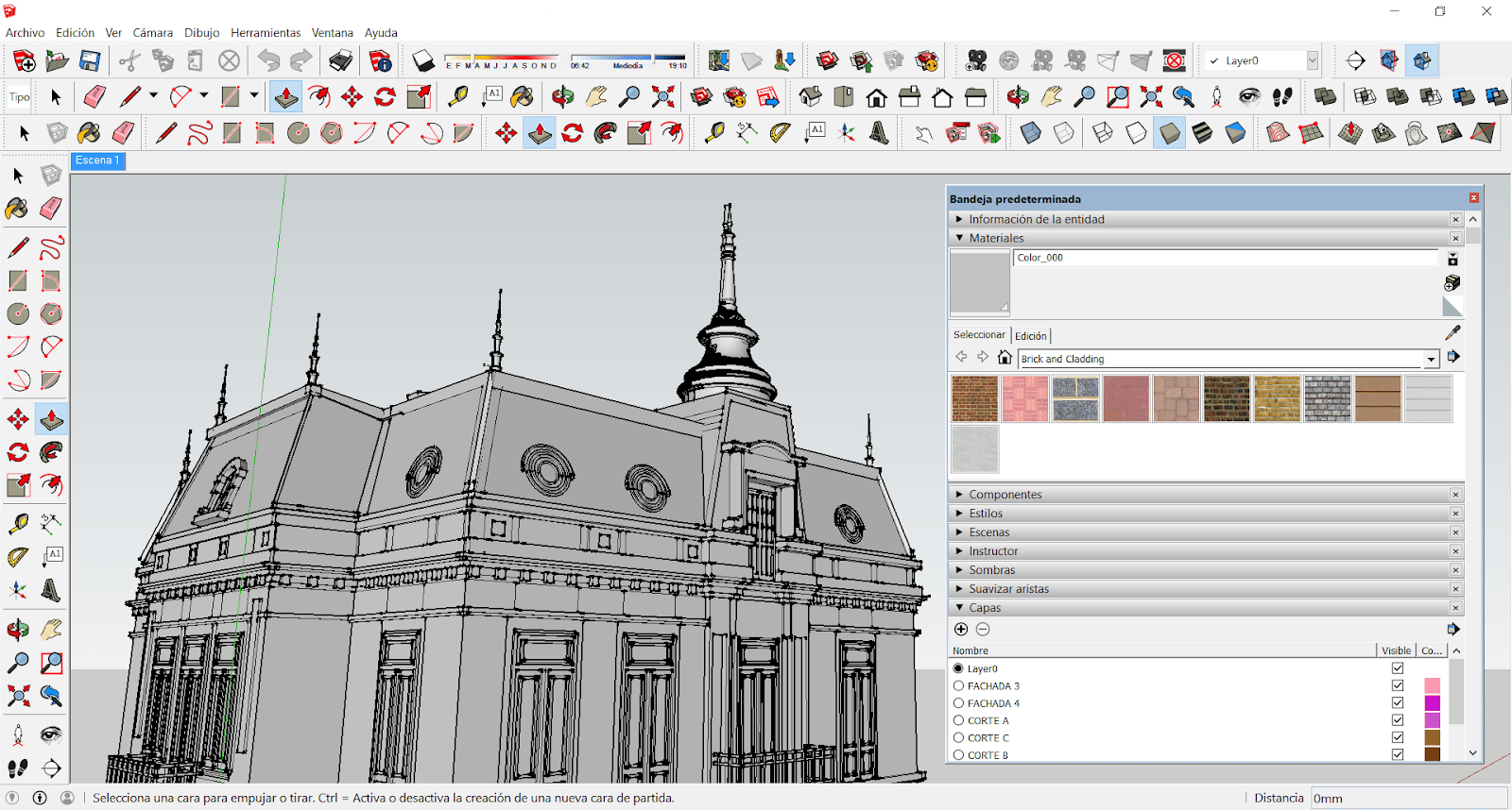 a building model in sketchup