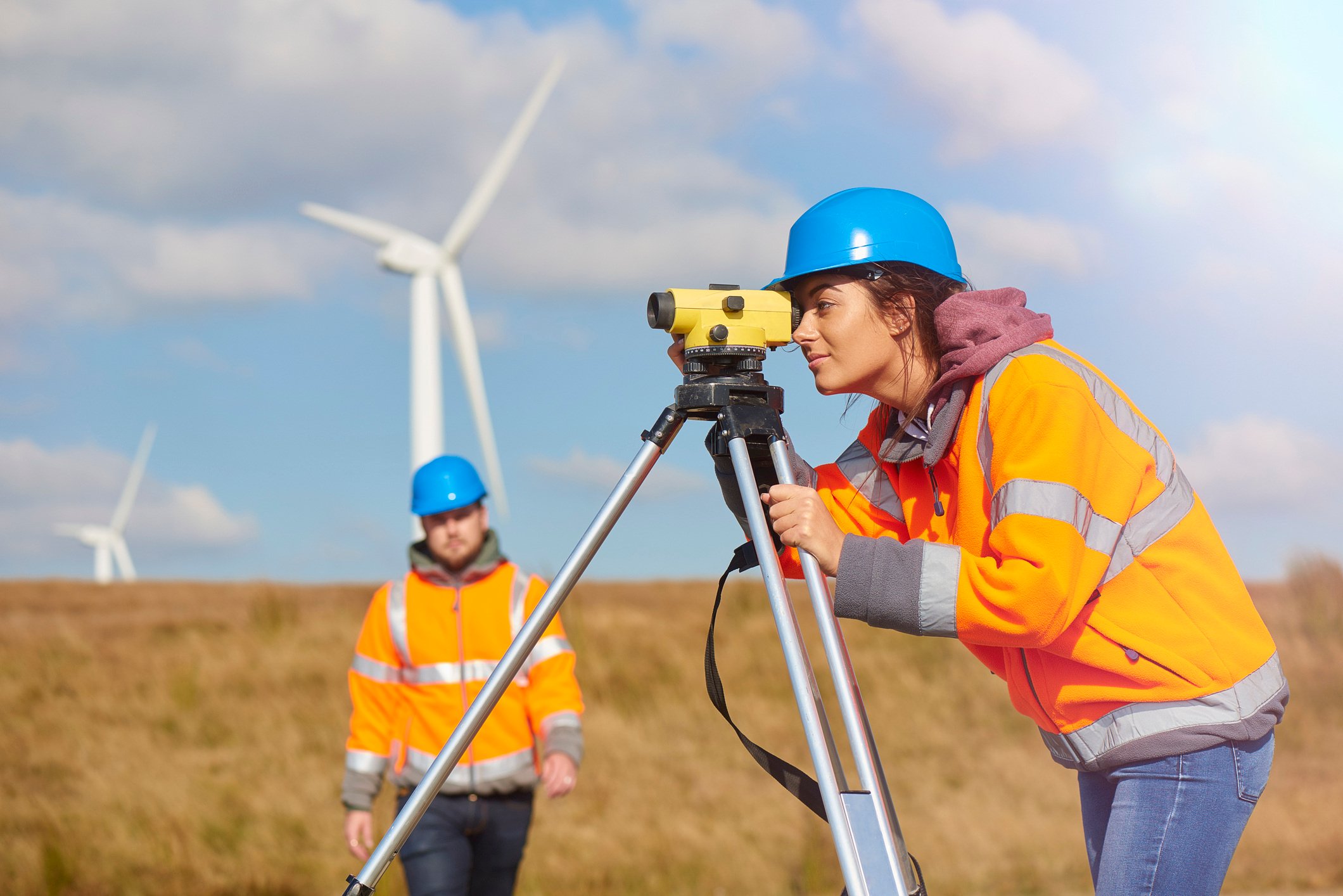 a civil engineer working on site