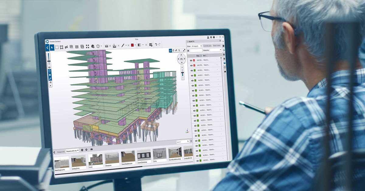 a professional working on Trimble connect on desktop