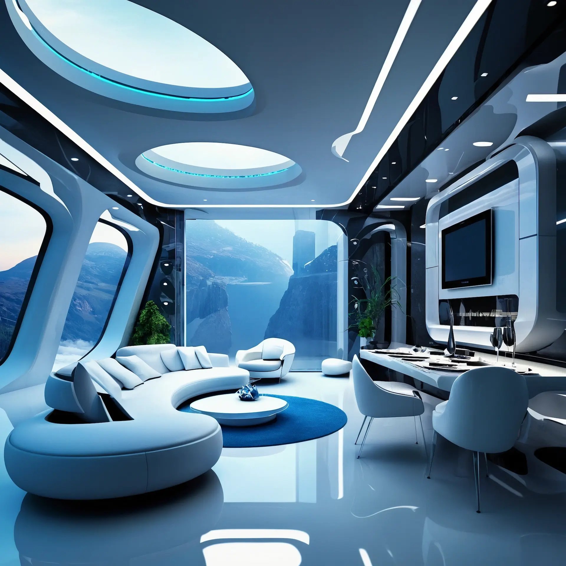 an ultra-modern interior decoration
