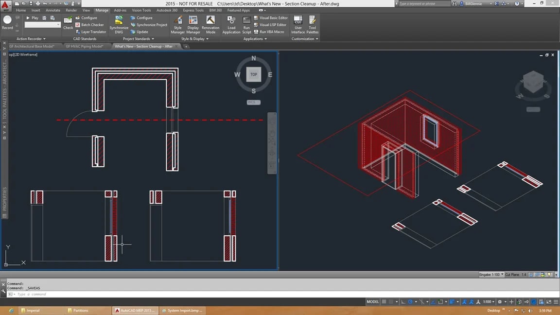 Model plans of AutoCAD and ArchiCAD