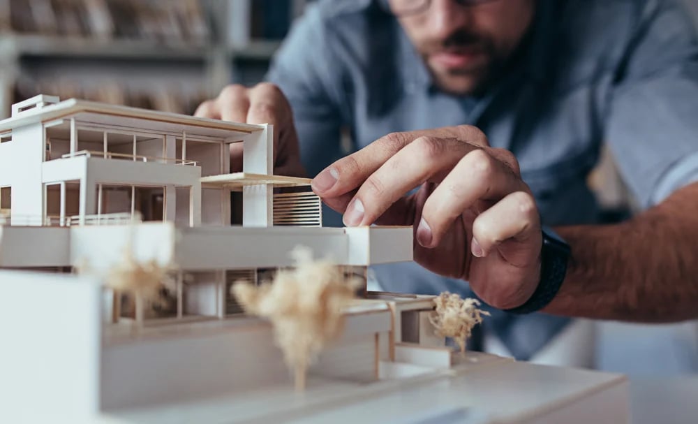An Architect working on a 3D model