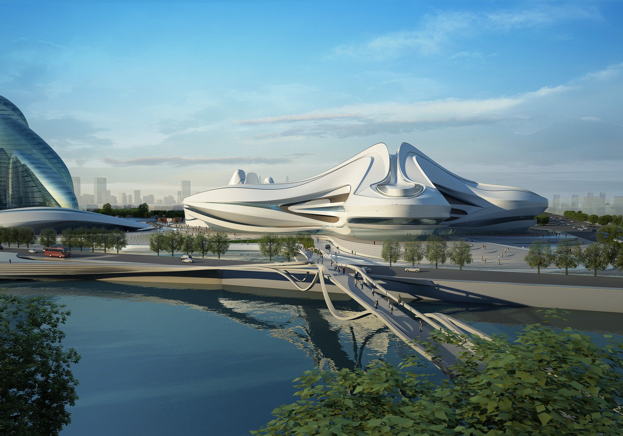 Changsha International Cultural and Art Centre by the river Meixi