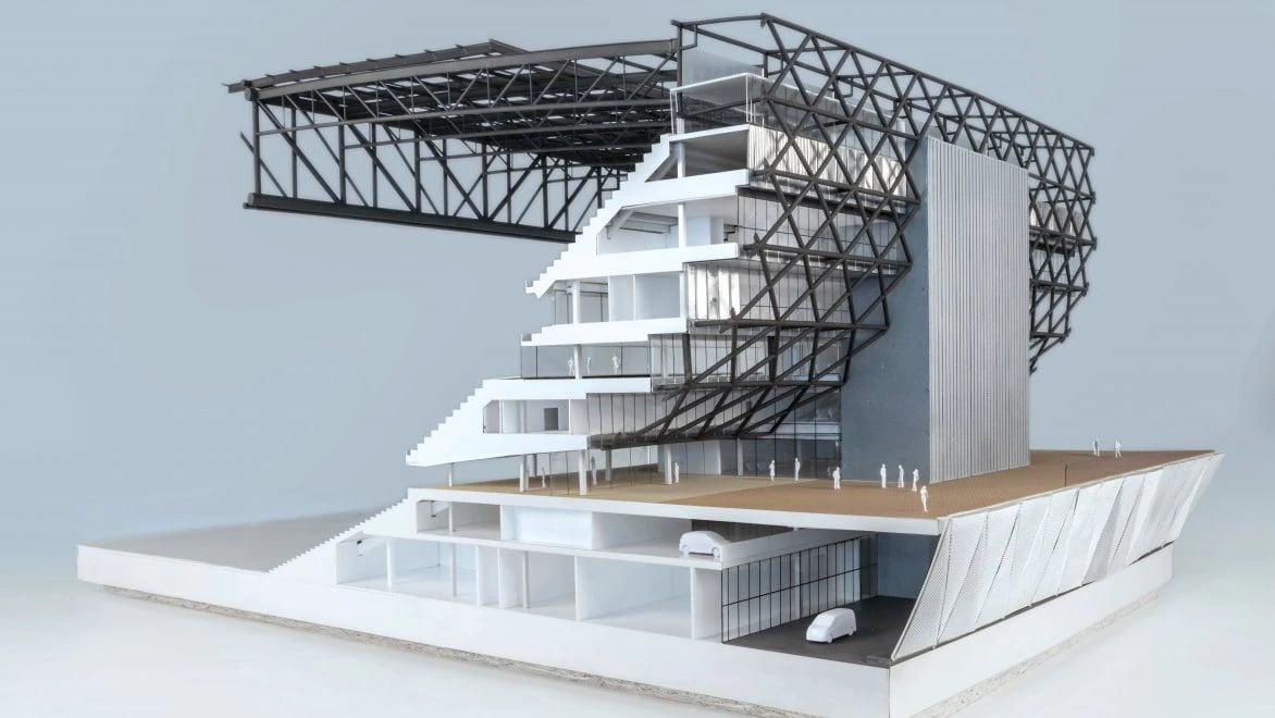 architectural visualisation of the exteriors of Feyenoord Stadium