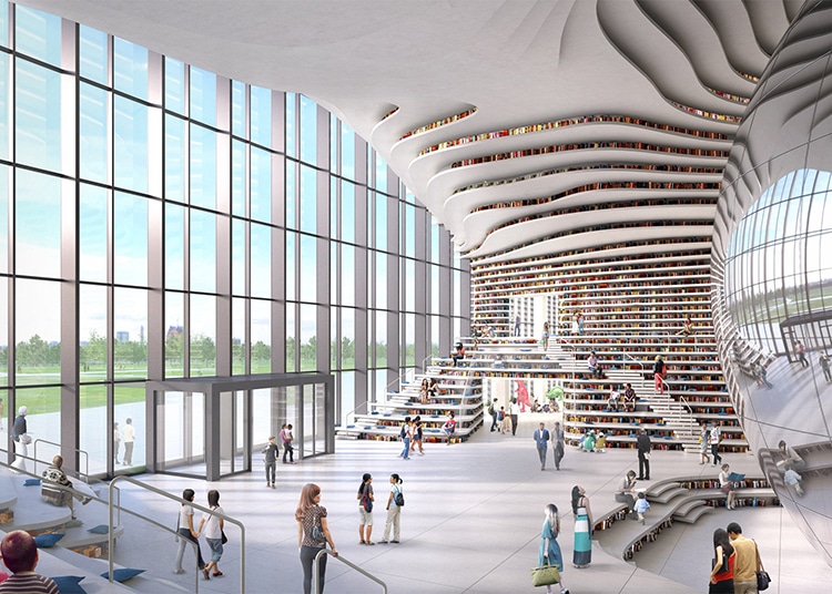 The Entrance of Tianjin Binhai Library