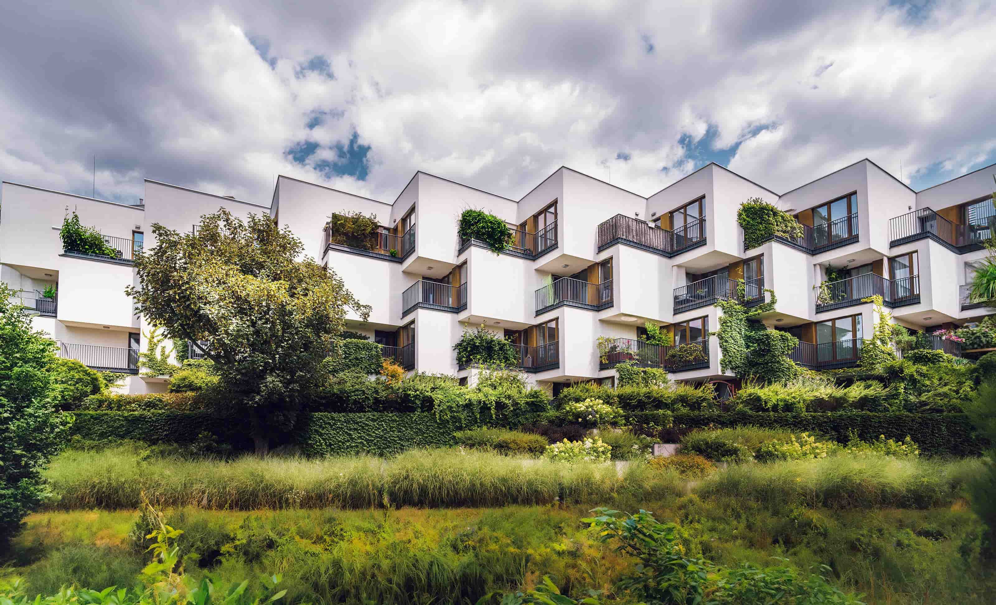 Green façade apartment architecture