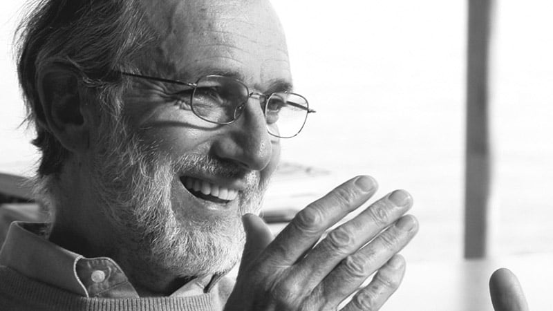 Architect Renzo Piano at his work station.