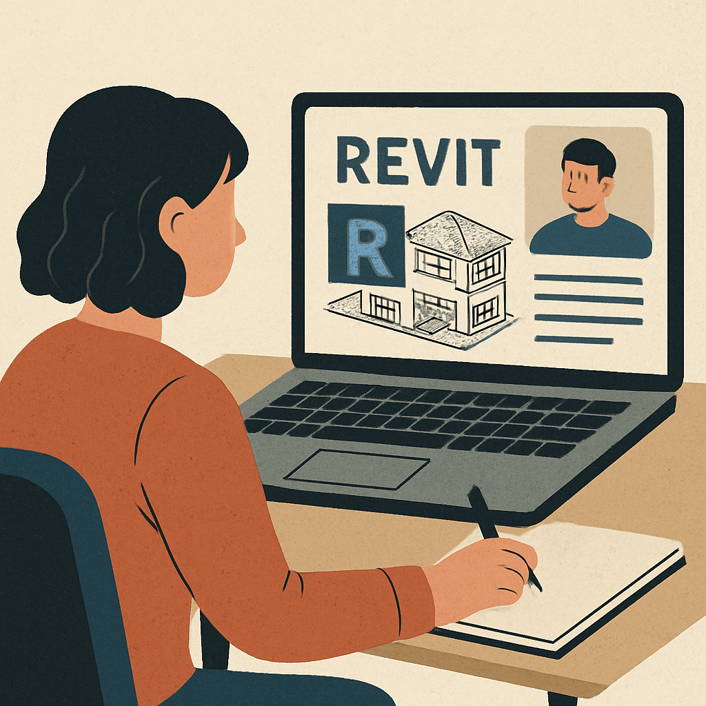 revit on desktop seen by an architect