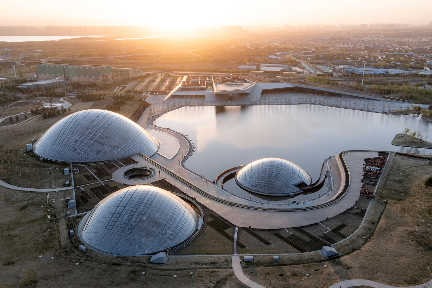 The 3 timber domes of Taiyuan Botanical Garden